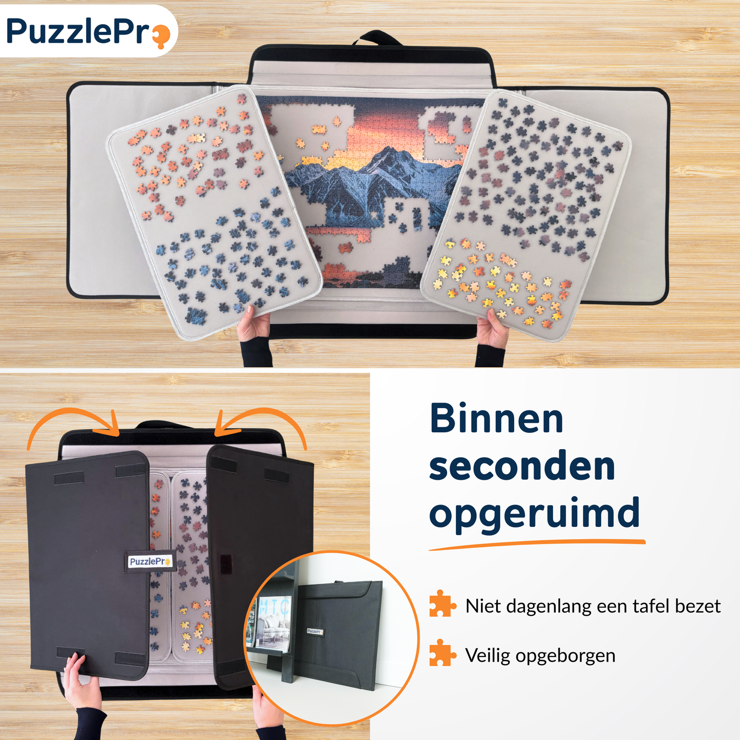 Puzzel makkelijk opruimen en verplaatsen met een puzzelkoffer
